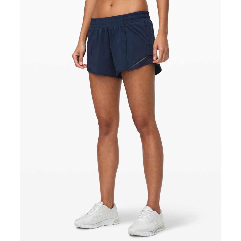 Lululemon Hotty Hot High-Rise Lined Short 2.5 Navy Blue LW7AYXT Size 2